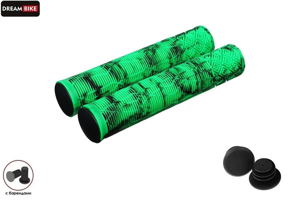 Грипсы BMX SZ-058H, 165мм, с барендами, антискользящие
