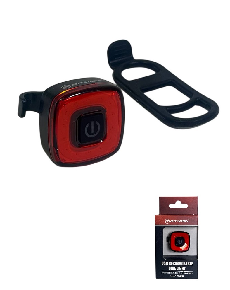 Фонарь задний BRIVIGA, 14 COB чипов, 30lm, 300 мАч, Type-C, крепление на подсидельный штырь