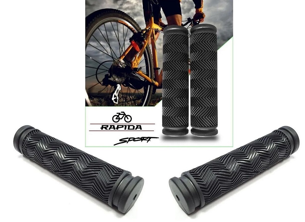 Грипсы RAPIDA, 125мм, резиновые 2-х компонентные, SR-CB03, чёрный