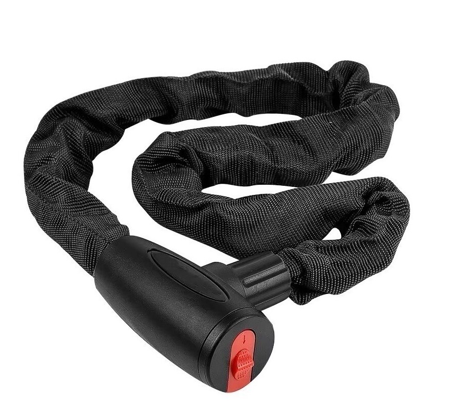 Велозамок цепь 8х900мм на ключе, в текстил. чехле, DR-3007, RAPIDA