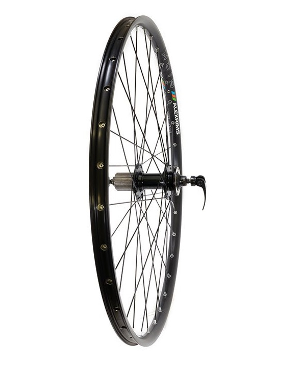 Колесо заднее 27.5" диск, под кассету, втулка Novatec, на промподш, дв.обод, эксцентрик, AlexRims