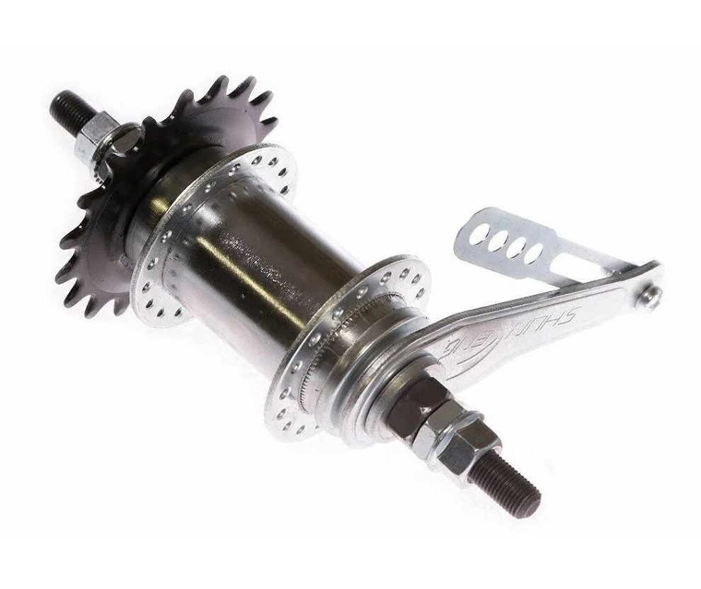 Втулка задняя 1 ск. SF-CT01, 36Т,110 мм, 3/8'' (гайка), 146 мм, с ножным тормозом, SHUNFENG