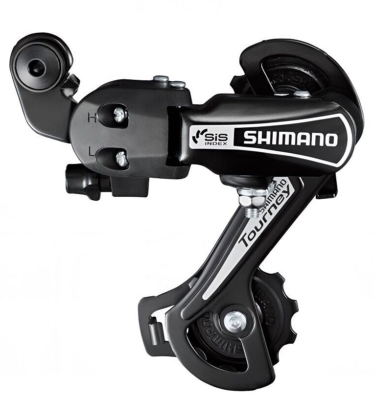 Переключатель задний 6ск. Shimano RD-TY21GS, крепление на болт, черный