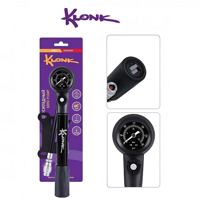 Насос высокого давления KLONK KLK-15020, 300 psi, универсальный, AV/FV, 250 мм, с манометром