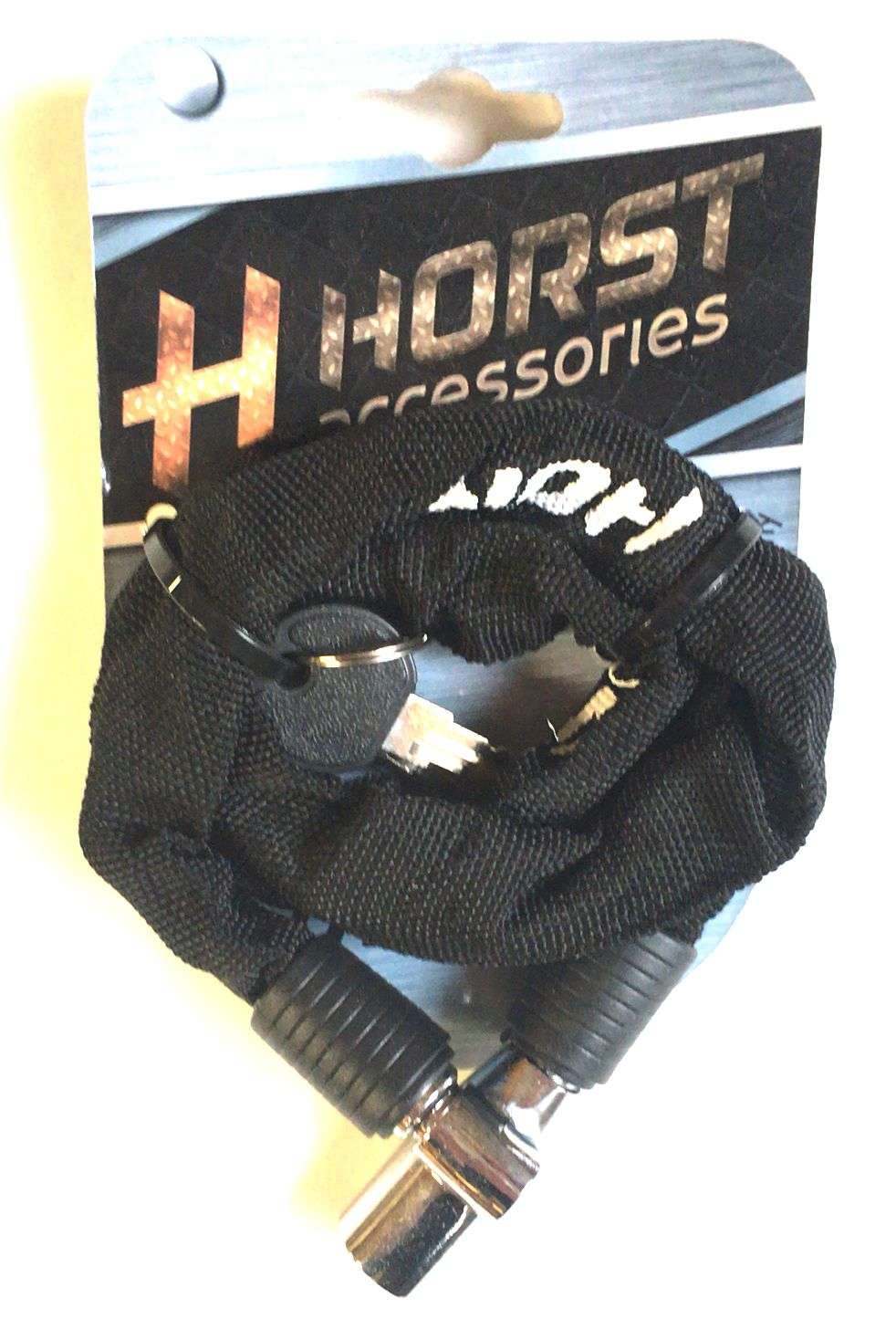 Велозамок цепь 3.5х800мм кодовый, Horst, в текстил. чехле, черный