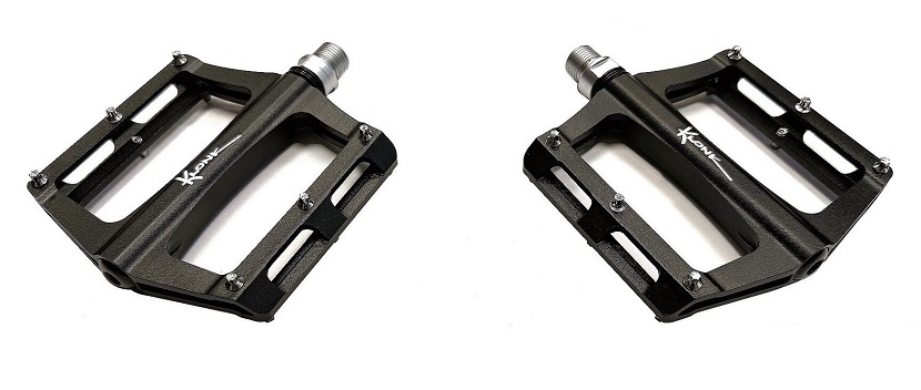 Педали KLONK, 113х105, 9/16", алюминиевые, ось Cr-Mo, на промподшипниках, съемные шипы, KLK-17002