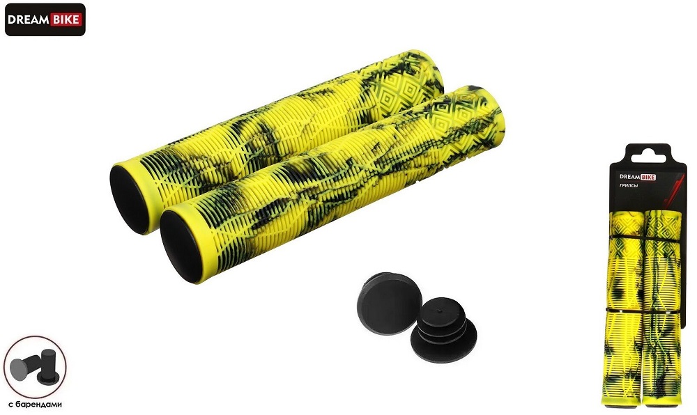 Грипсы BMX SZ-058H, 165мм, с барендами, антискользящие