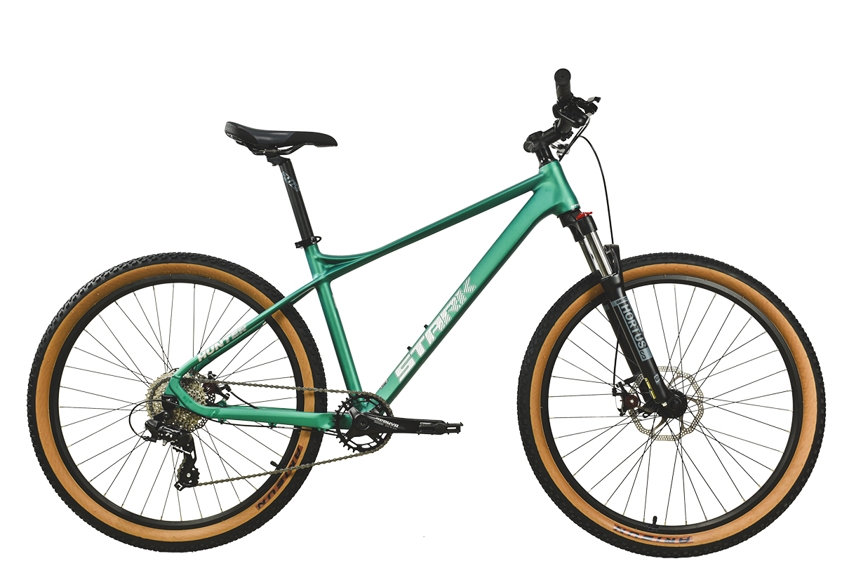 Велосипед Stark'25 Hunter 27.1 D зеленый матовый/серебристый металлик M/17.5