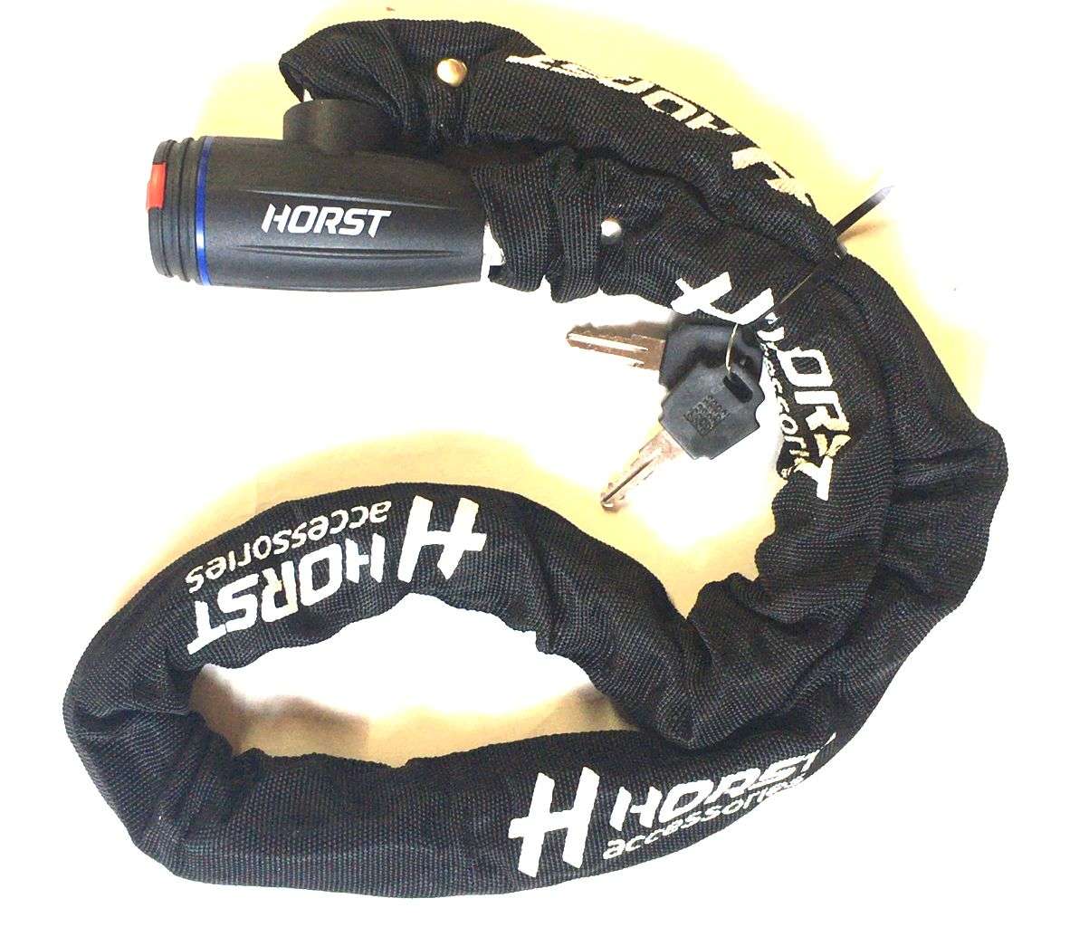 Велозамок цепь 8х1200мм, в тканевой оплетке, Horst, чёрный 