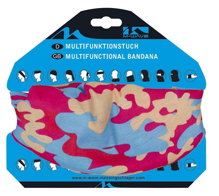 Бандана M-Wave Camouflage, 24х48см, полиэстер с микрофиброй, розовый/синий