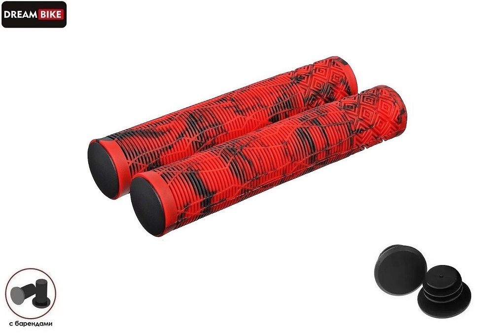 Грипсы BMX SZ-058H, 165мм, с барендами, антискользящие