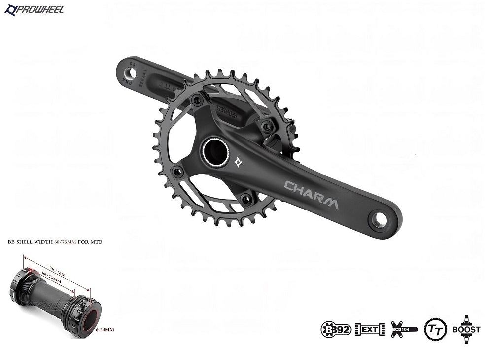 Система 9-11ск Charm FD04S, алюм. шатуны 170мм, Narrow Wide 32T, под Hollowtech 2, 104 BCD, PROWHEEL