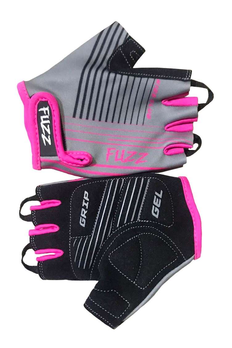 Перчатки детские FUZZ Race Line Серо-Неоновый Розовый